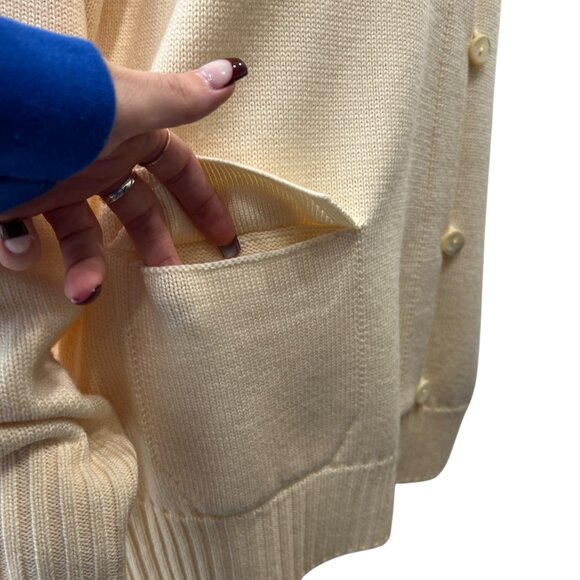 $605 NWT Voyage Marina Rinaldi Cream Cardigan Wool Sweater size Large - Picture 5 of 11